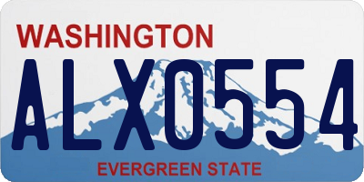 WA license plate ALX0554