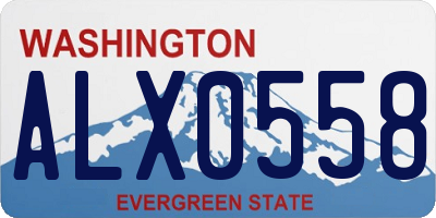 WA license plate ALX0558