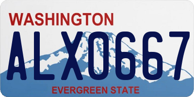 WA license plate ALX0667