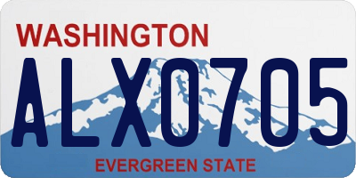 WA license plate ALX0705