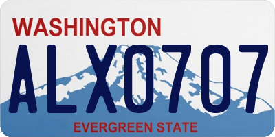 WA license plate ALX0707