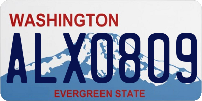 WA license plate ALX0809