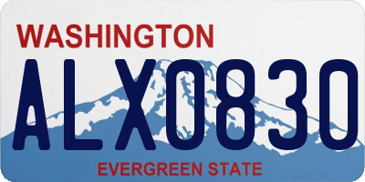 WA license plate ALX0830