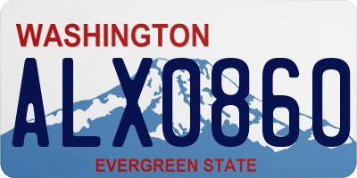 WA license plate ALX0860