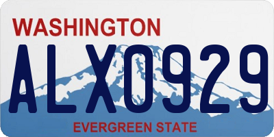 WA license plate ALX0929