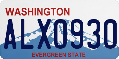 WA license plate ALX0930