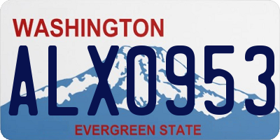WA license plate ALX0953
