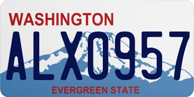 WA license plate ALX0957