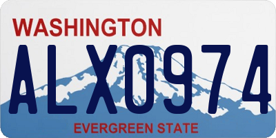 WA license plate ALX0974