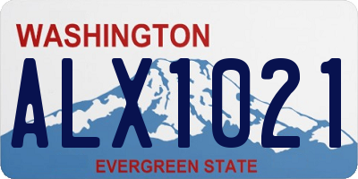 WA license plate ALX1021