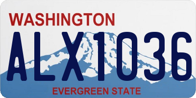 WA license plate ALX1036