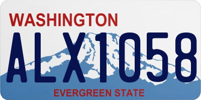 WA license plate ALX1058