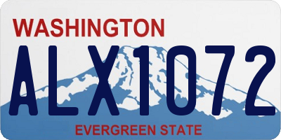 WA license plate ALX1072