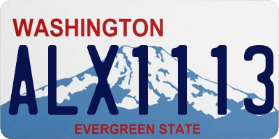 WA license plate ALX1113