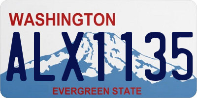 WA license plate ALX1135