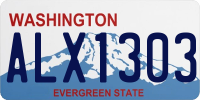 WA license plate ALX1303