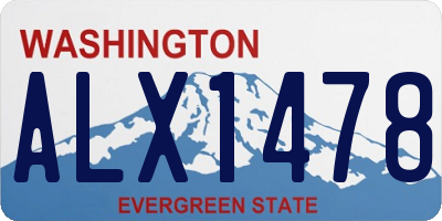 WA license plate ALX1478