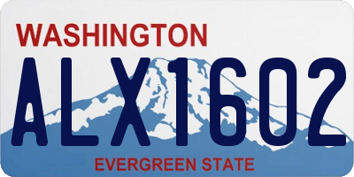 WA license plate ALX1602
