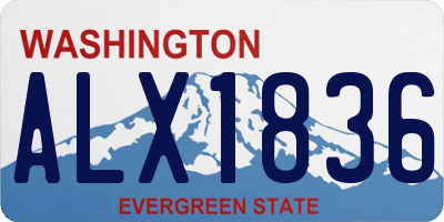 WA license plate ALX1836