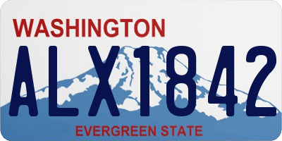WA license plate ALX1842