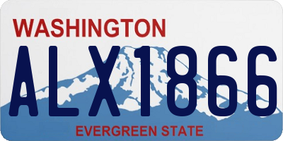 WA license plate ALX1866