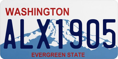 WA license plate ALX1905