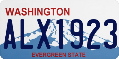 WA license plate ALX1923