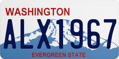 WA license plate ALX1967