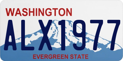 WA license plate ALX1977