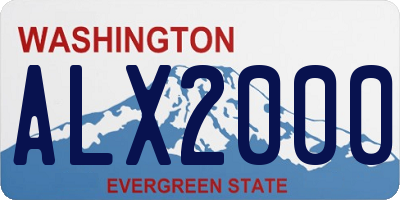 WA license plate ALX2000