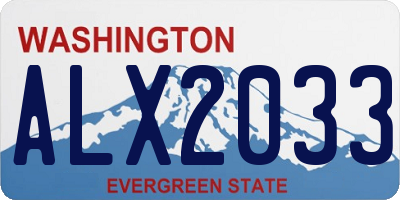 WA license plate ALX2033