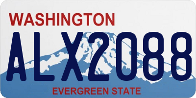 WA license plate ALX2088