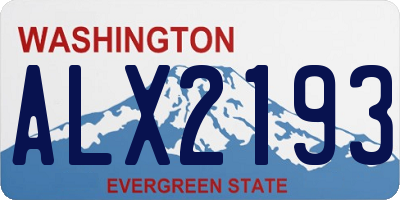 WA license plate ALX2193