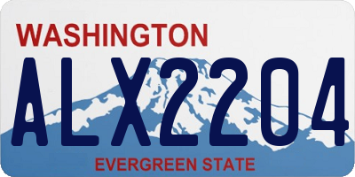 WA license plate ALX2204