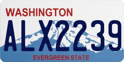 WA license plate ALX2239