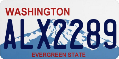 WA license plate ALX2289