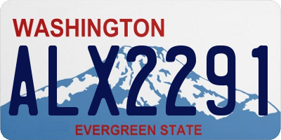 WA license plate ALX2291