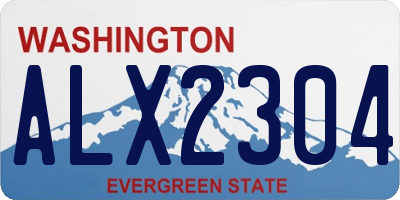 WA license plate ALX2304