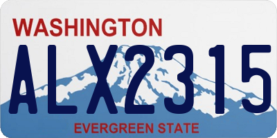 WA license plate ALX2315