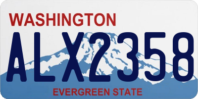 WA license plate ALX2358