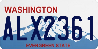 WA license plate ALX2361
