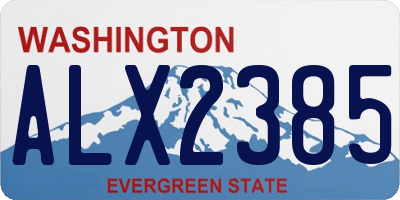 WA license plate ALX2385