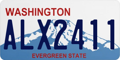 WA license plate ALX2411