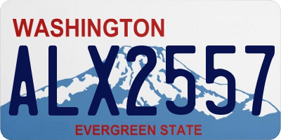 WA license plate ALX2557