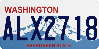 WA license plate ALX2718