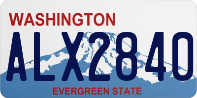 WA license plate ALX2840