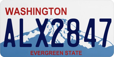 WA license plate ALX2847