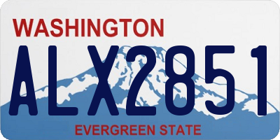WA license plate ALX2851