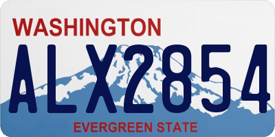 WA license plate ALX2854