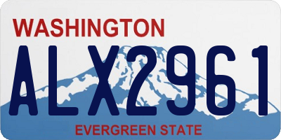 WA license plate ALX2961